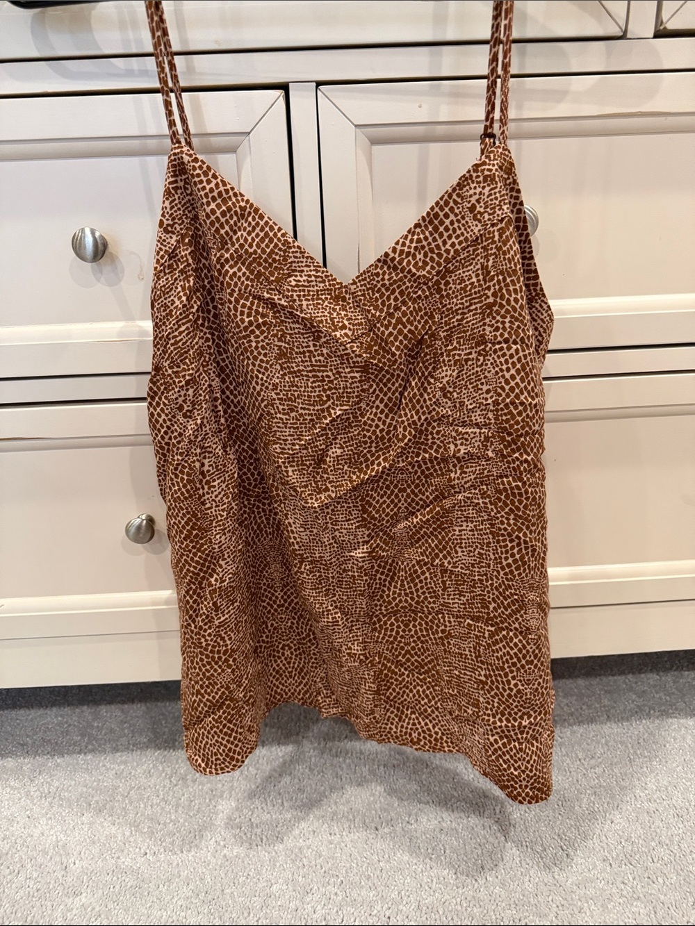 NWT a new day Brown Animal-Print V-Neck Cami